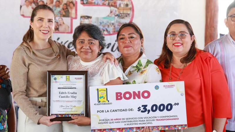 Atenea Gómez Ricalde reconoce trayectoria y compromiso de trabajadores sindicalizados en el 45 aniversario del SUTSAIM