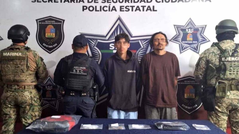 Capturan en Cancún a dos hombres por presunto narcomenudeo en Villas Otoch
