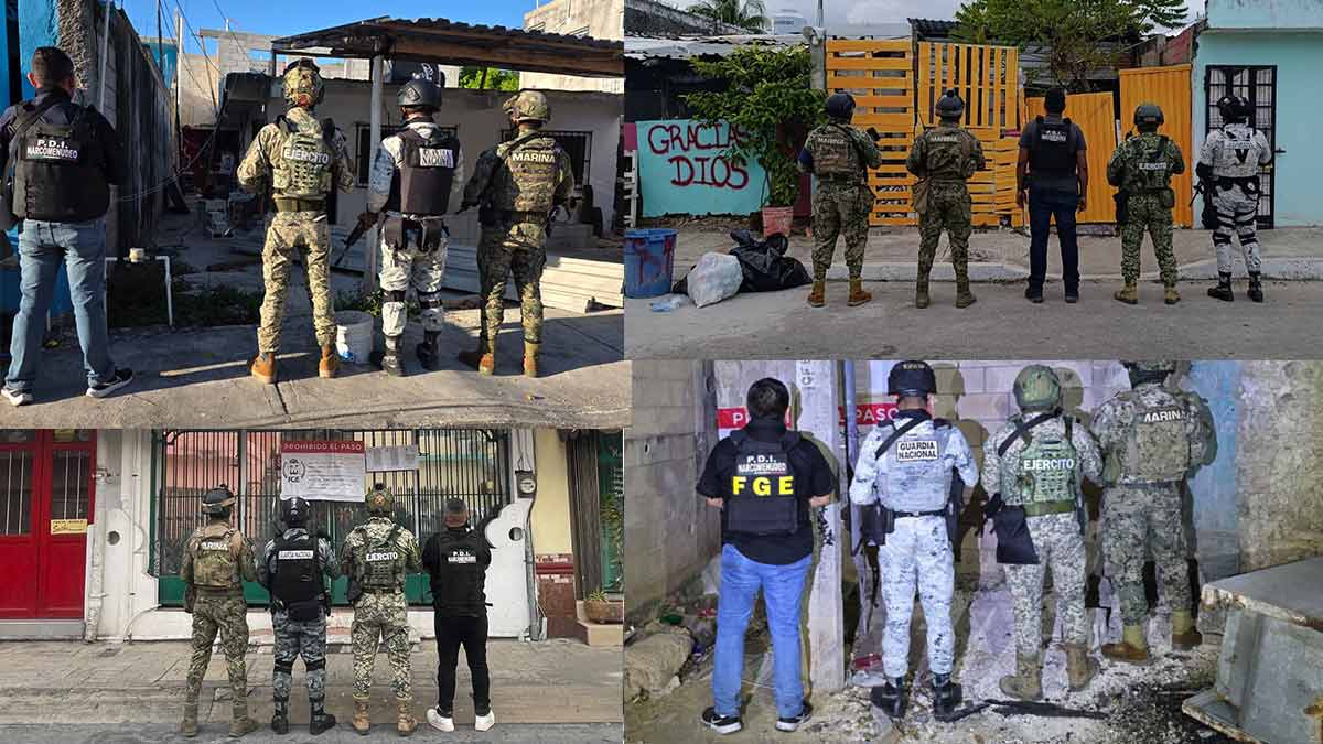 Amplio operativo de cateos deja nueve presuntos narcomenudistas detenidos en Quintana Roo