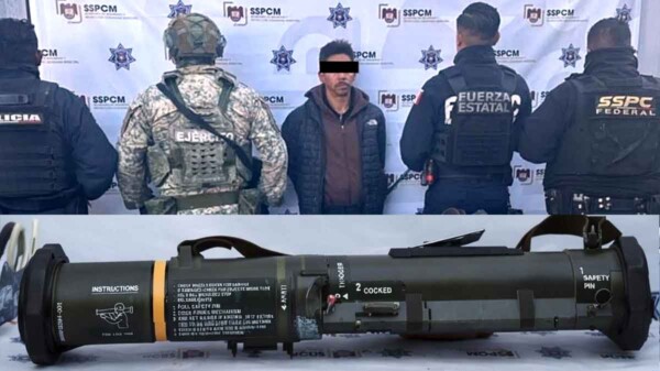 Detienen a sujeto que caminaba con un lanzacohetes antitanque en Tijuana