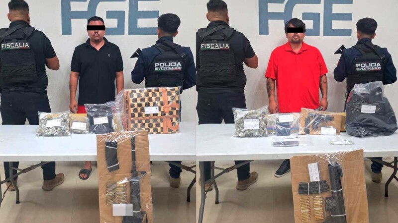 Caen dos hombres con armas de alto poder durante operativo en Playa Del Carmen