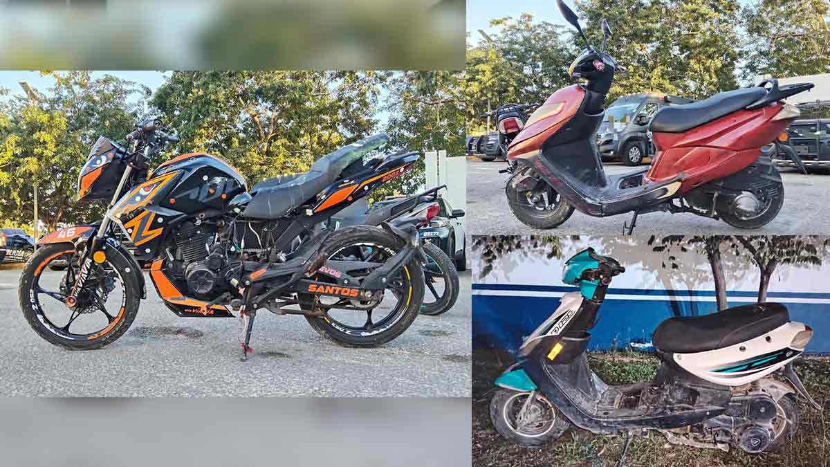 Recuperan tres motocicletas con reporte de robo en Playa del Carmen