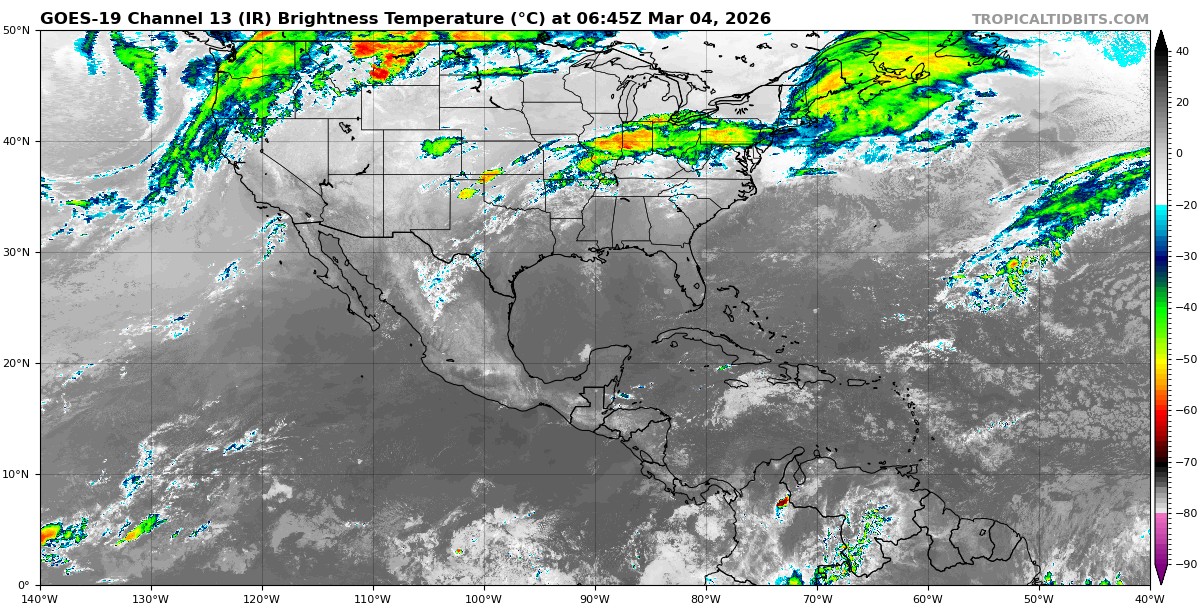 Cielo medio nublado a con chubascos y lluvias puntuales fuertes en Campeche, Yucatán y Quintana Roo.