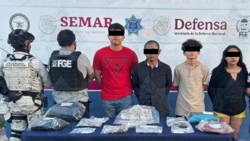 Cuatro detenidos en Cancún por presunta venta de drogas en narcomenudeo