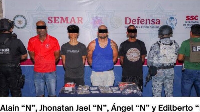 Aseguran más de 250 dosis de drogas y detienen a cuatro en la Supermanzana 23 de Cancún