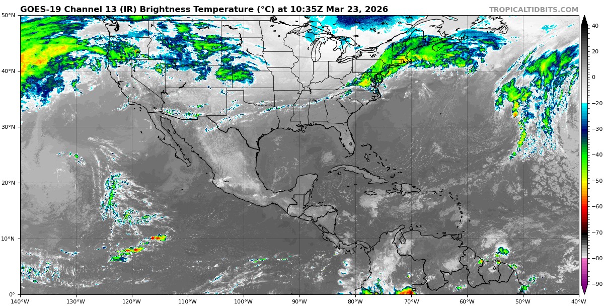 Pronóstico del clima: Cielo medio nublado en el transcurso del día, con probabilidad de lluvias aisladas en Campeche y Quintana Roo.