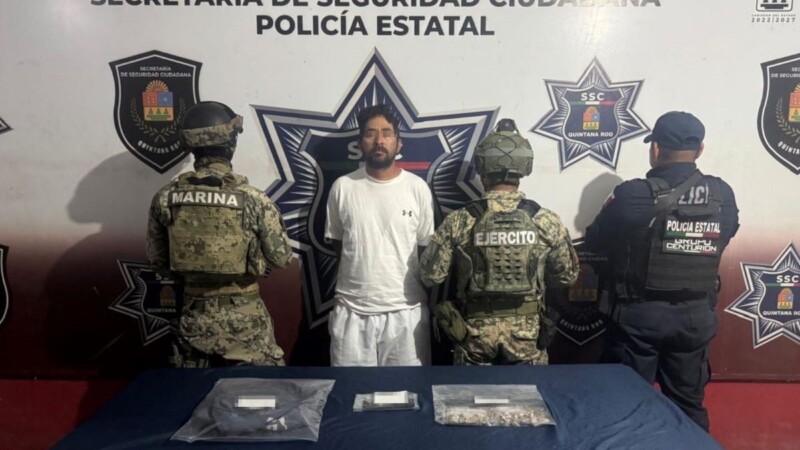 Detienen a narcomenudista en la Zona Hotelera de Cancún