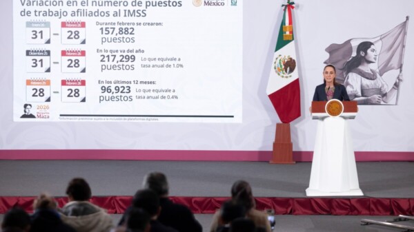 Destaca Sheinbaum récord laboral en México