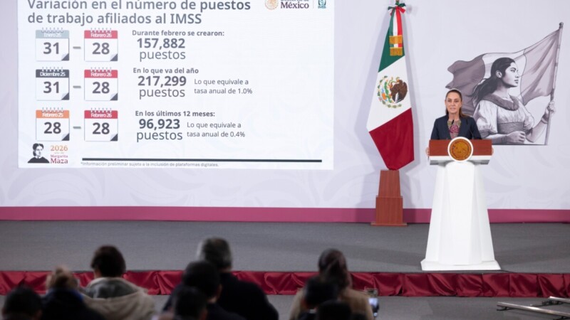 Destaca Sheinbaum récord laboral en México