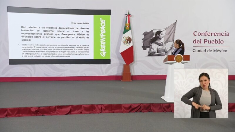 Desmiente Sheinbaum imagen difundida por Greenpeace