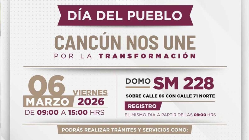 Invita Ana Paty Peralta al "Día del Pueblo Cancún nos Une por la Transformación"
