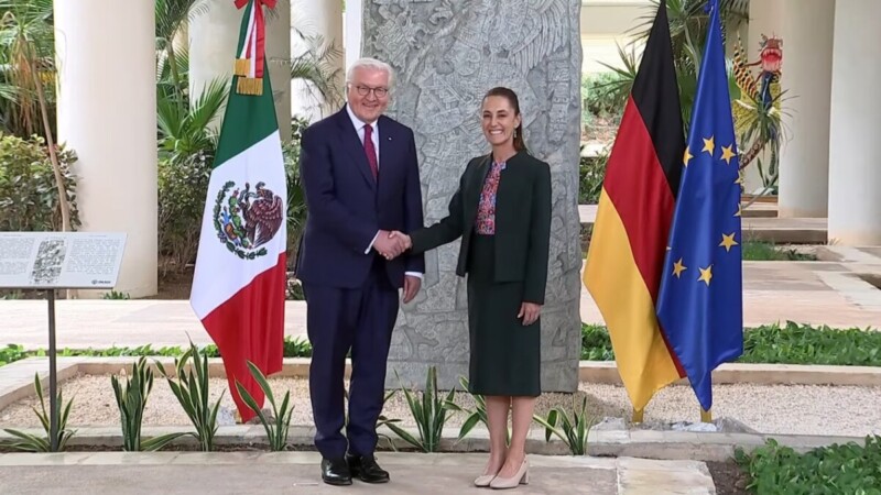Recibe Sheinbaum en Cancún a Steinmeier, presidente de Alemania