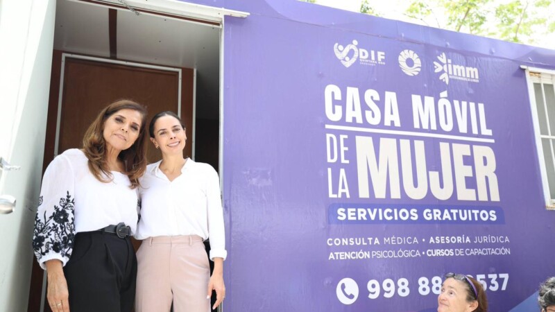 Lleva Ana Paty Peralta casa móvil de las mujeres a la colonia El Milagro