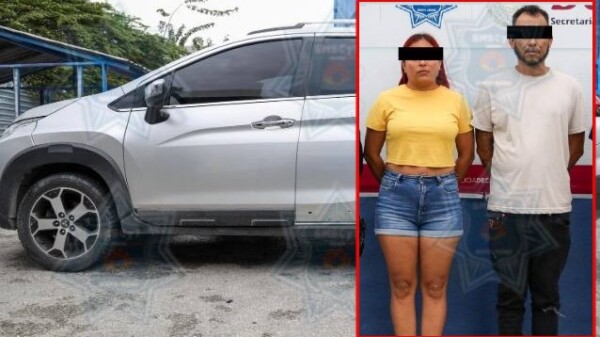 Recuperan vehículo robado en la Supermanzana 249 y detienen a una pareja