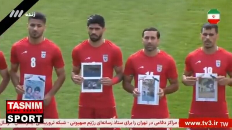 Selección de Irán muestra fotos de asesinados por Israel y EU