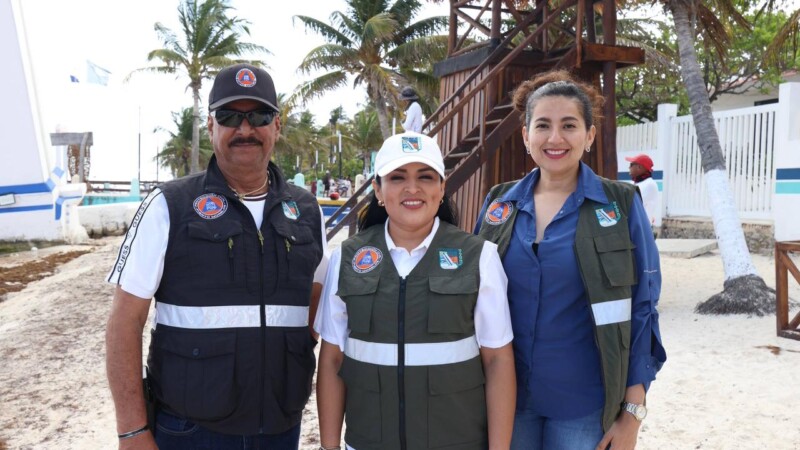 Supervisa Blanca Merari condiciones de seguridad en la playa Ventana al Mar previo a Semana Santa