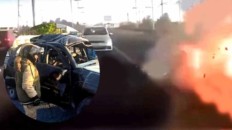 Estalla camioneta en Edomex tras salir del AIFA