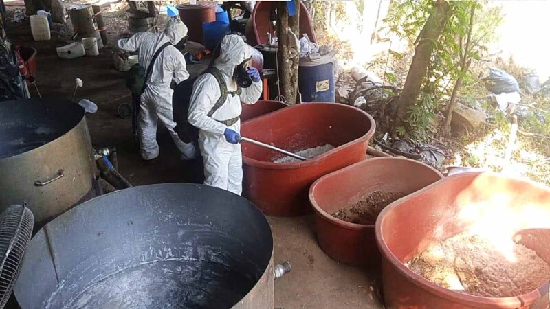 Desmantela SEMAR laboratorio clandestino de metanfetamina en Guerrero