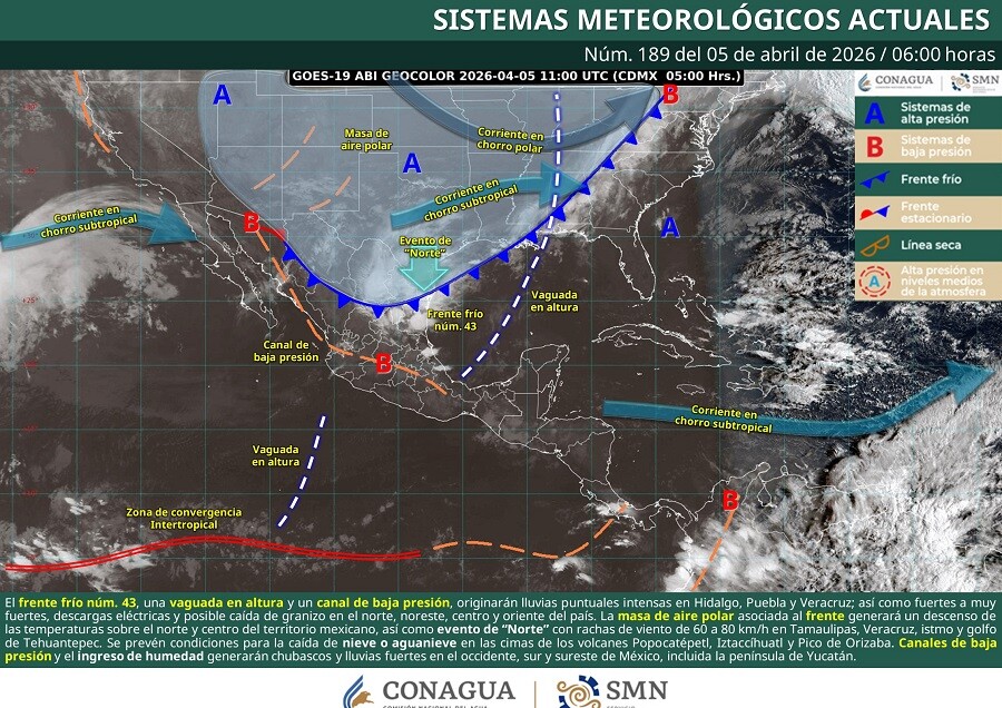Pronóstico del clima en Quintana Roo para hoy domingo 5 de abril 2026