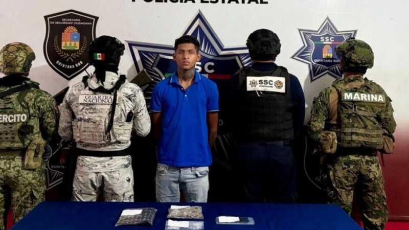 Detienen a sujeto con drogas en la Supermanzana 93 de Cancún