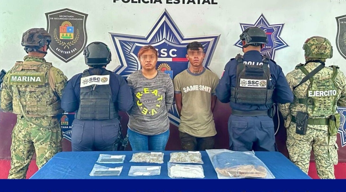 Capturan a pareja narcomenudista en la carretera Puerto Morelos-Cancún