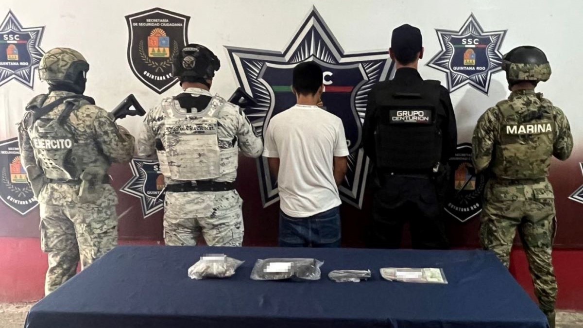 Detienen a menor con droga y una moto robada en el ejido Alfredo V. Bonfil