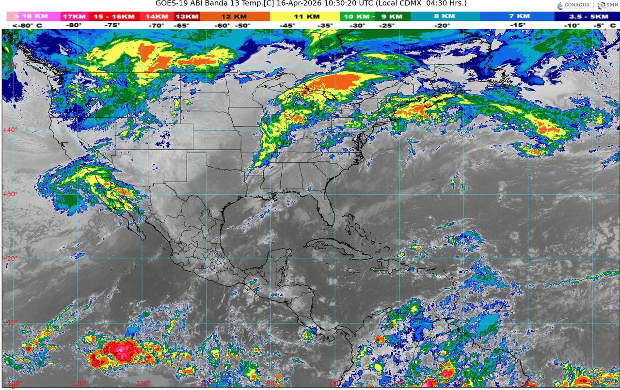 Clima para hoy: ambiente caluroso en la península; con probabilidad de lluvias aisladas en zonas de Campeche y Quintana Roo.