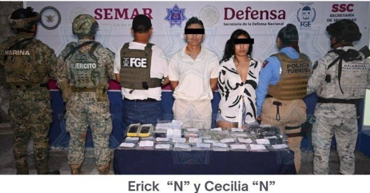 Capturan a pareja de narcomenudistas en la Zona Hotelera de Cancún