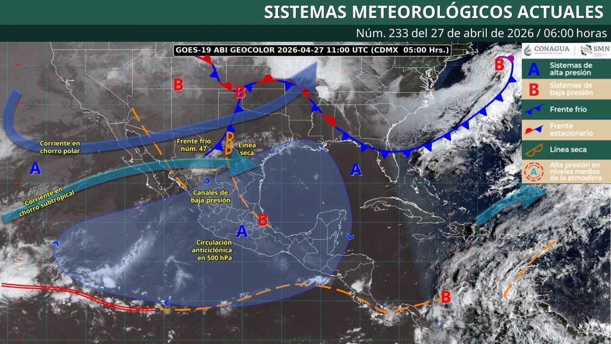 Pronóstico del clima en Quintana Roo para hoy lunes 27 de abril 2026