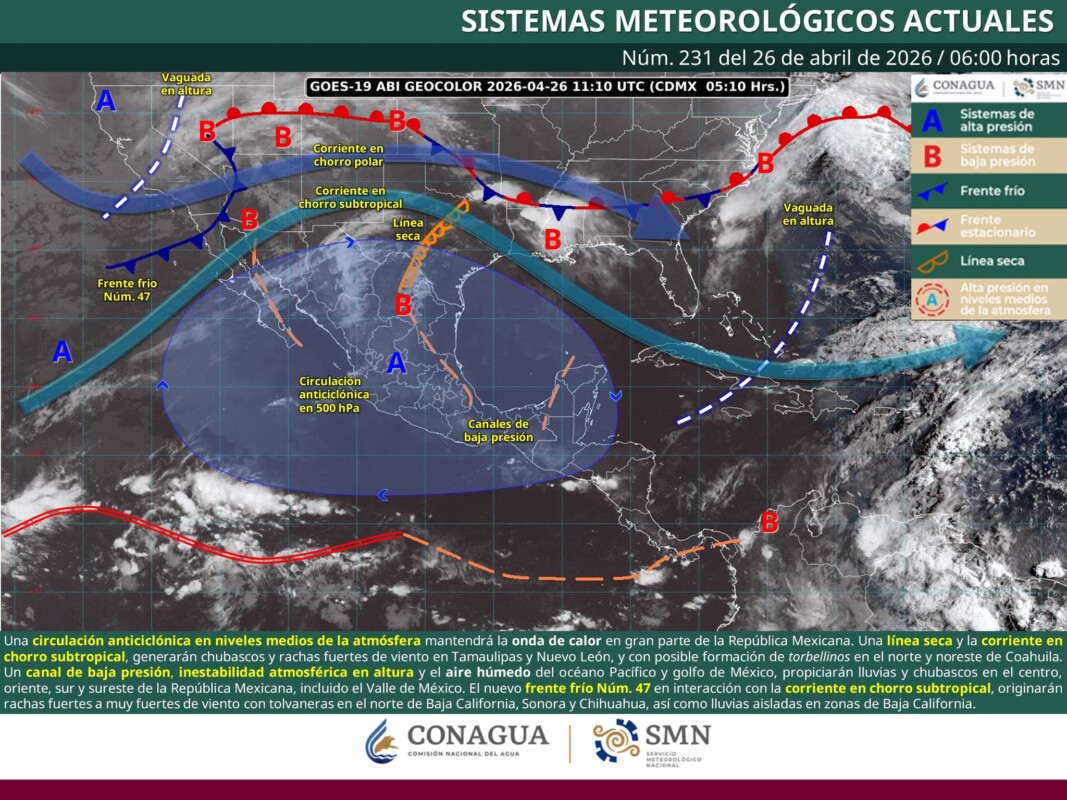 Pronóstico del clima en Quintana Roo para hoy domingo 26 de abril 2026