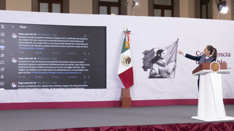 Sheinbaum resalta mensajes de paz del papa León XIV