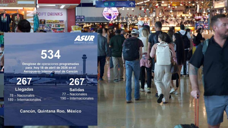 A la baja operaciones aéreas en el Aeropuerto de Cancún en primer cuatrimestre