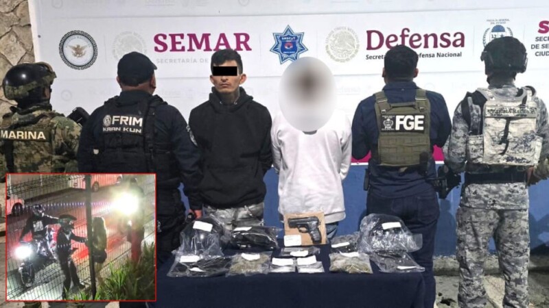 Capturan a dos asaltantes de turistas en la Supermanzana 27 de Cancún