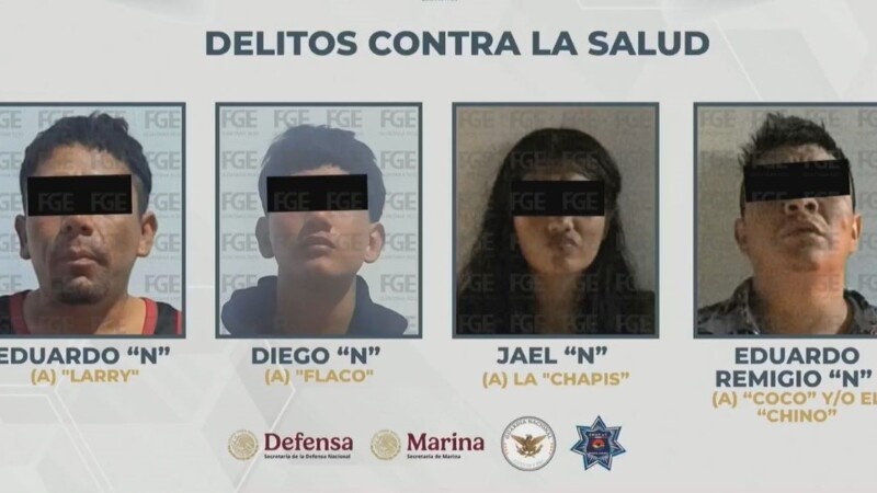 Capturan en Cancún a cuatro presuntos integrantes de grupo dedicado a la extorsión, narcomenudeo y ataques armados