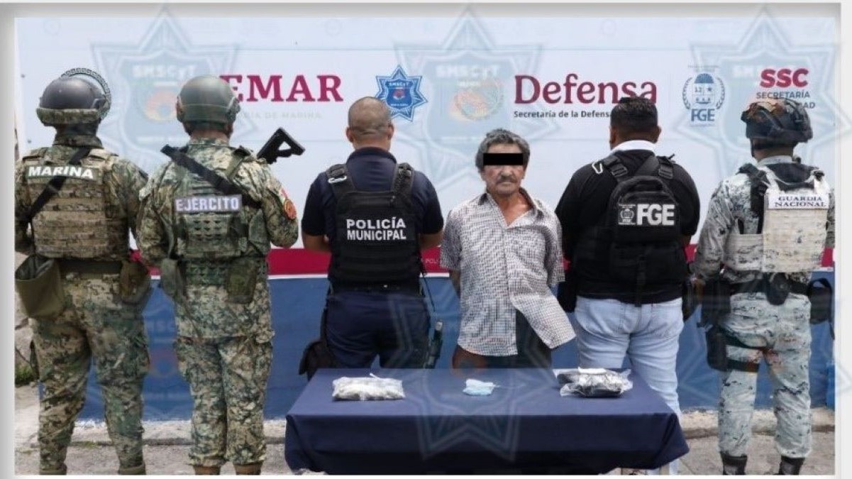 Detienen a sujeto con varias dosis de drogas en la Supermanzana 260 de Cancún
