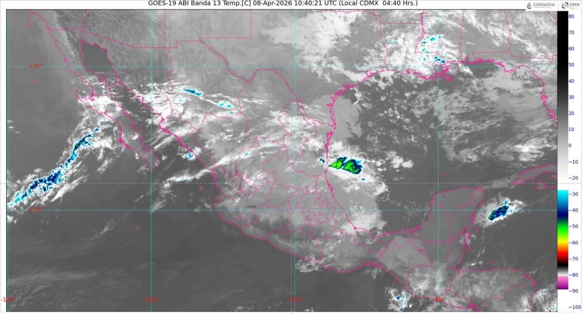 Probabilidad de chubascos en Quintana Roo, los cuales se acompañarán con descargas eléctricas; así como lluvias aisladas en zonas de Campeche y Yucatán.