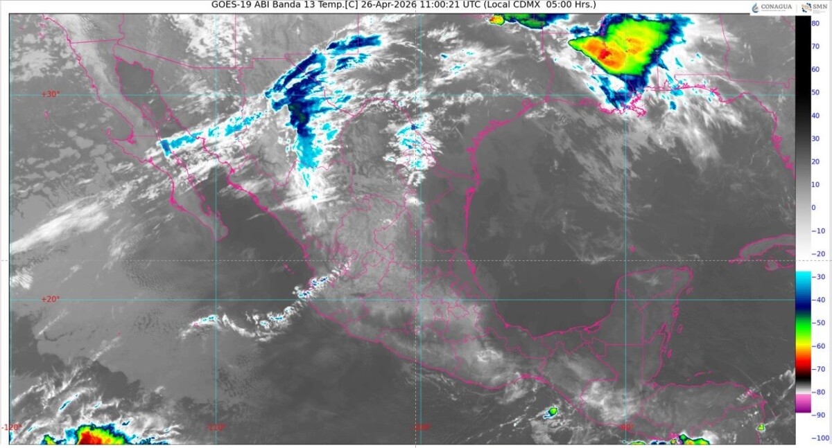 Durante la tarde, ambiente caluroso a muy caluroso, con inicio de una onda de calor en Campeche (costa), Yucatán (oeste y suroeste) y Quintana Roo (oeste).
