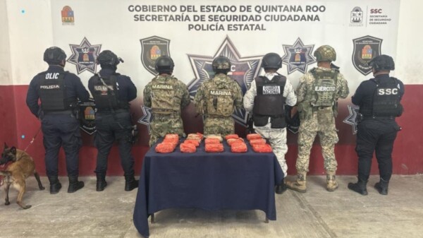 Asegura la Marina 15 paquetes con droga en la zona costera de Mahahual