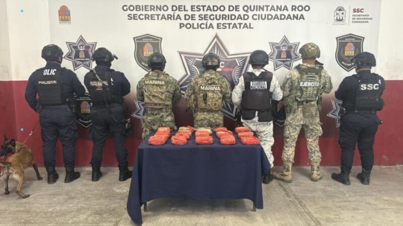 Asegura la Marina 15 paquetes con droga en la zona costera de Mahahual