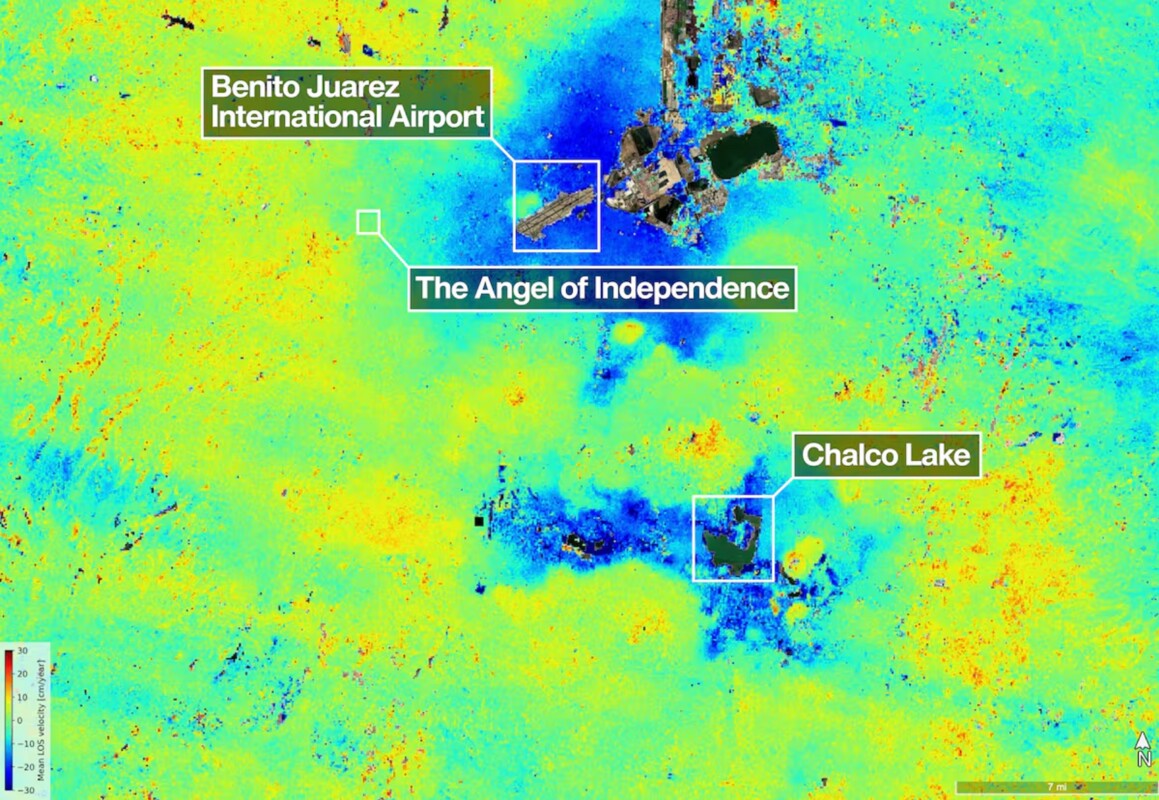 Advierte NASA del acelerado hundimiento de la CdMx