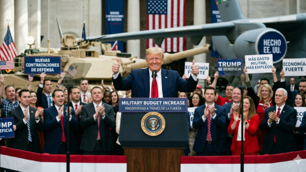 Trump pide más gasto militar; rapa salud, educación y ciencia