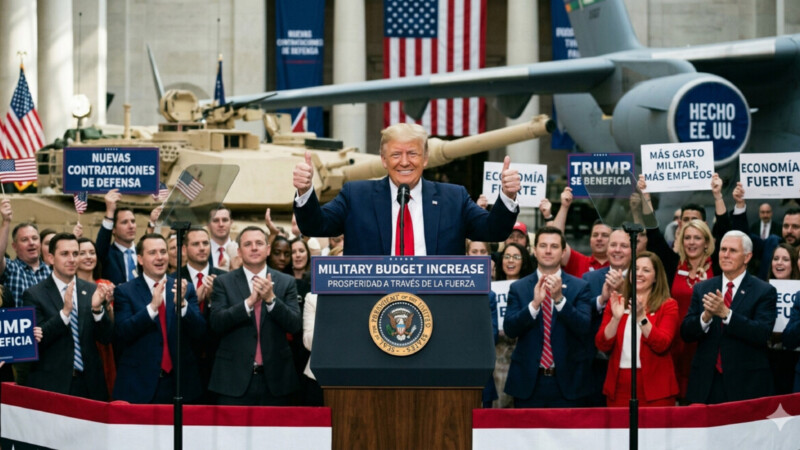 Trump pide más gasto militar; rapa salud, educación y ciencia