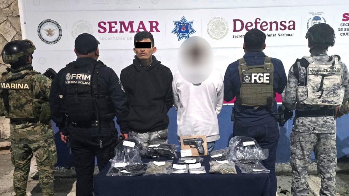 Capturan a dos asaltantes de turistas en la Supermanzana 27 de Cancún