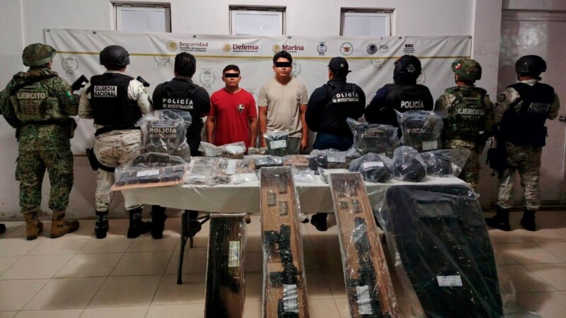 Detienen a dos integrantes de grupo criminal en el municipio de José María Morelos