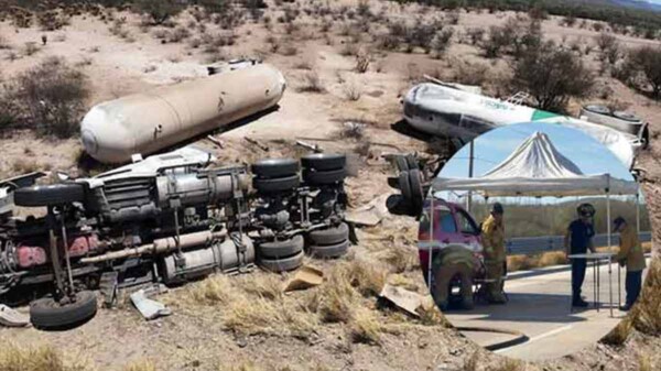 Volcadura de pipa con amoniaco activa emergencia en Sonora