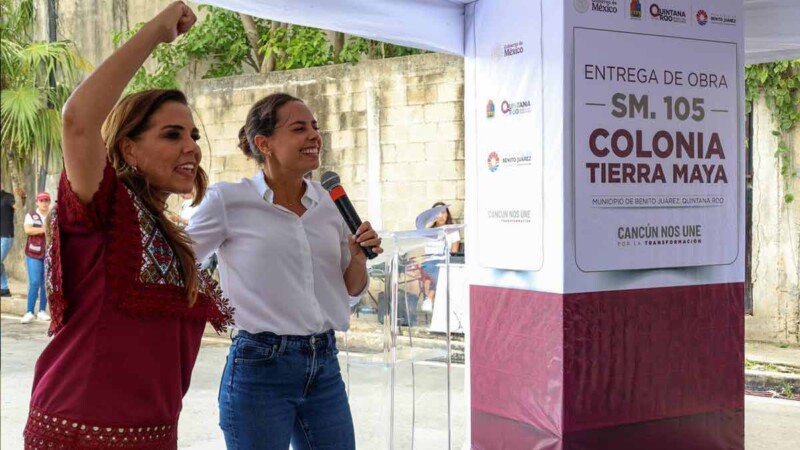 Transforman Ana Paty Peralta y Mara Lezama Tierra Maya con pavimentación