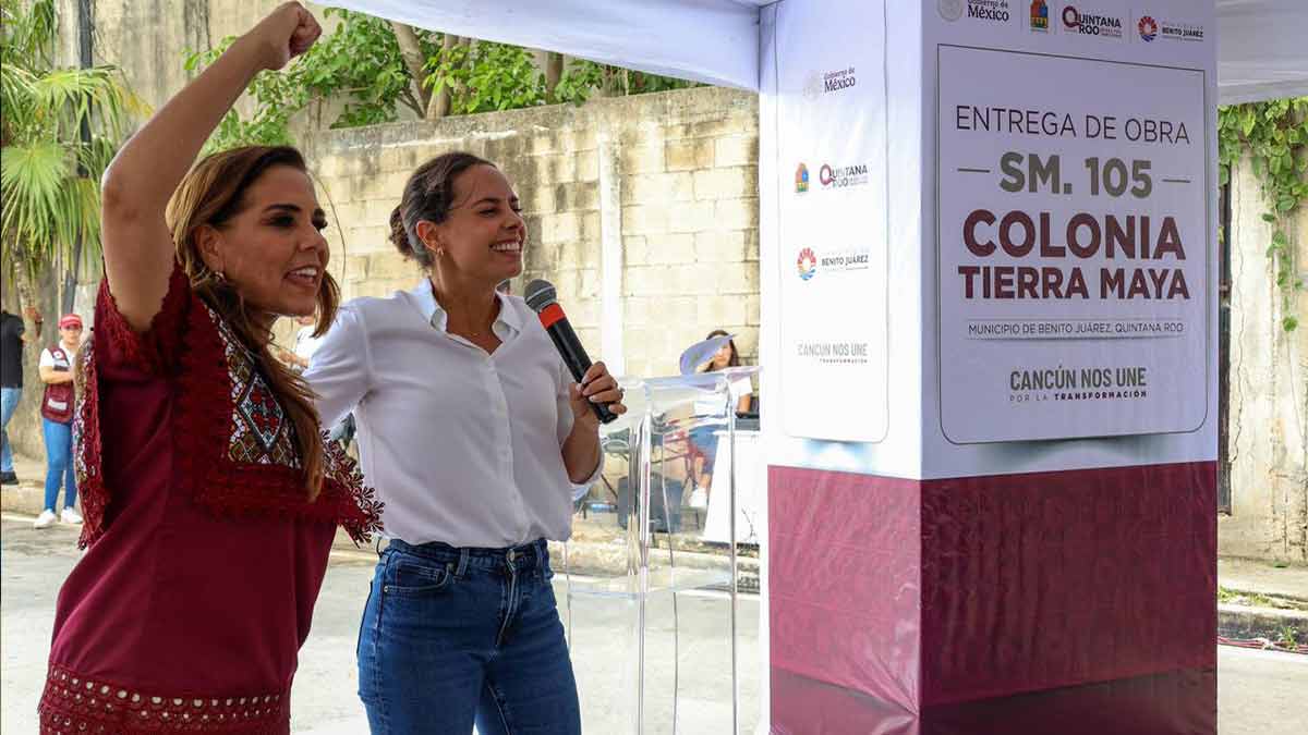 Transforman Ana Paty Peralta y Mara Lezama Tierra Maya con pavimentación