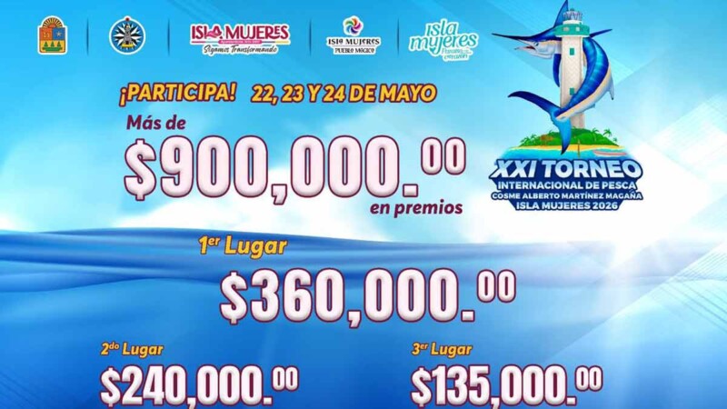Continúan abiertas las inscripciones para el XXI Torneo Internacional de Pesca “Cosme Alberto Martínez Magaña” en Isla Mujeres