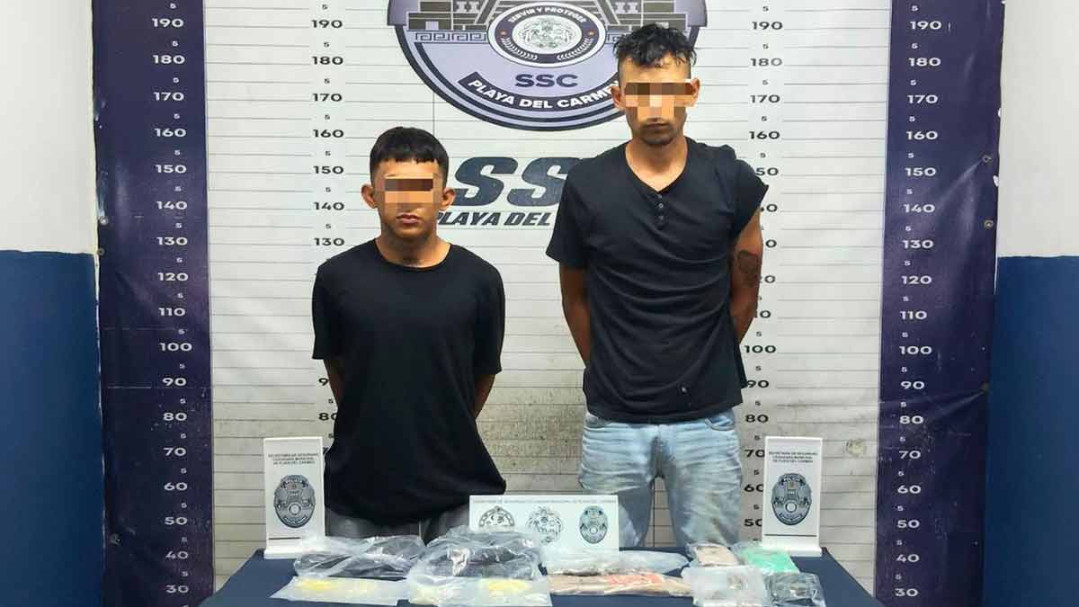 Arrestan a dos hombres por presunto narcomenudeo en Playa del Carmen