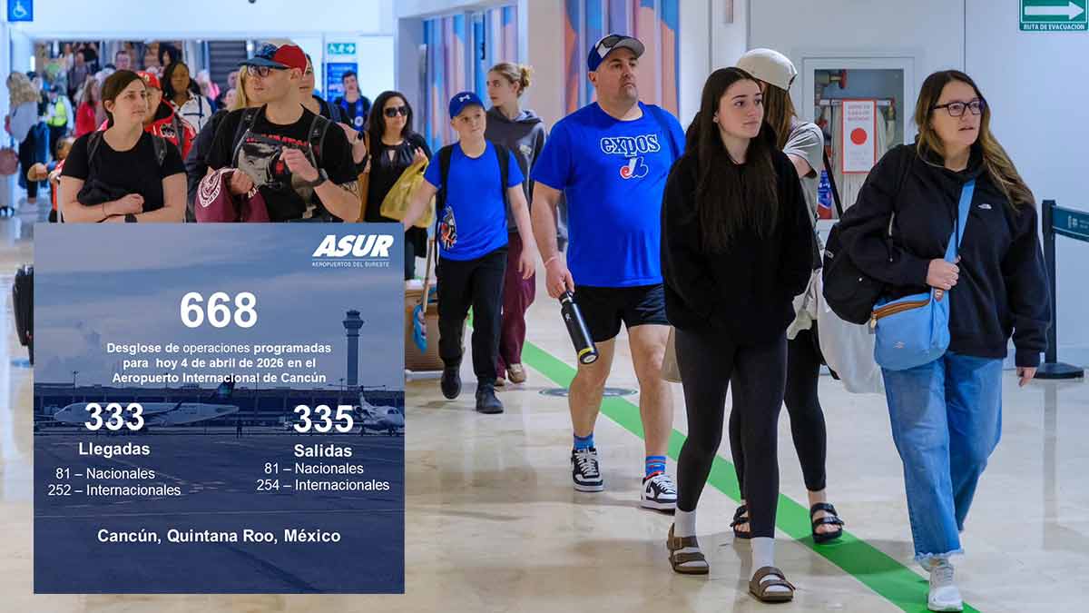 Aeropuerto de Cancún programa 668 vuelos durante jornada sabatina de Semana Santa